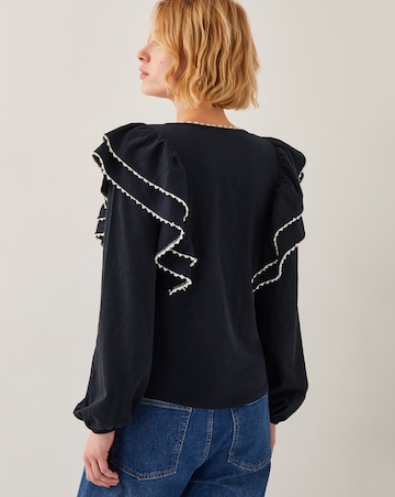 Monsoon Freya Frill Jersey Blouse
