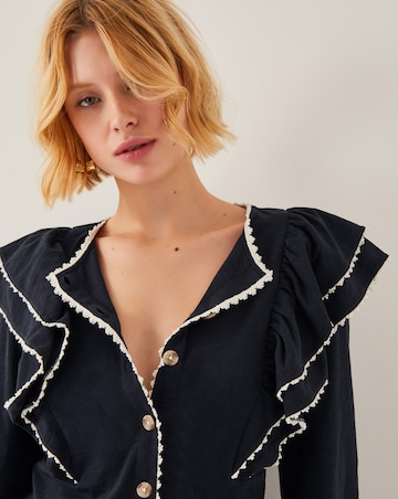 Monsoon Freya Frill Jersey Blouse