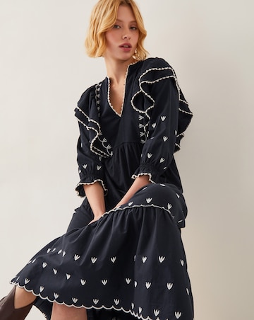 Monsoon Freya Frill Jersey Midi Dress