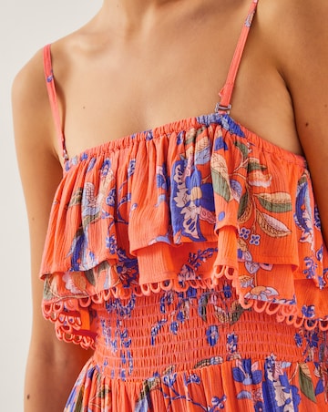 Monsoon Kaia Floral Frill Midi Dress