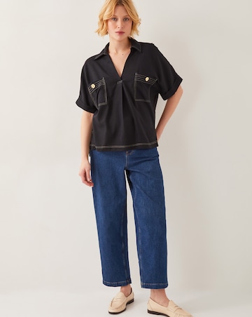 Monsoon Feyn Short Sleeve Utility Top