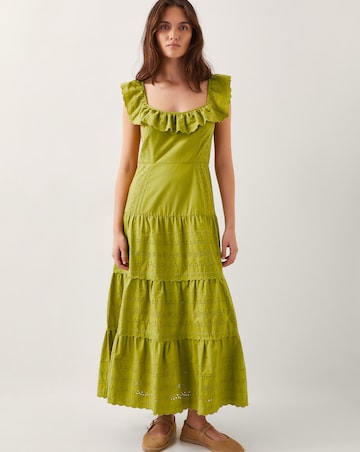 Monsoon Lucy Broderie Frill Midi Dress