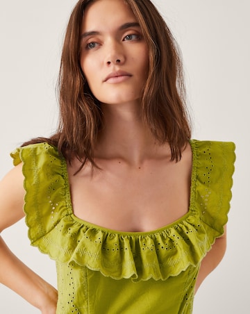 Monsoon Lucy Broderie Frill Midi Dress