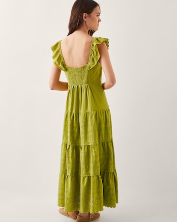 Monsoon Lucy Broderie Frill Midi Dress