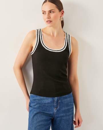 Monsoon Tate Crochet Trim Tank Top