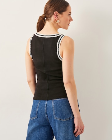 Monsoon Tate Crochet Trim Tank Top