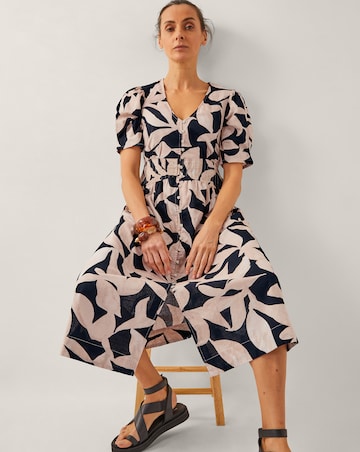 Monsoon Annie Puff-Sleeve Midi Dress