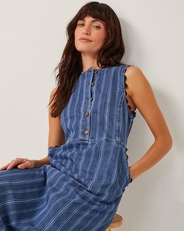 Monsoon Ottilie Stripe Denim Midi Dress