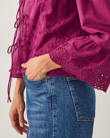 Monsoon Saoirse Broderie Tie Blouse