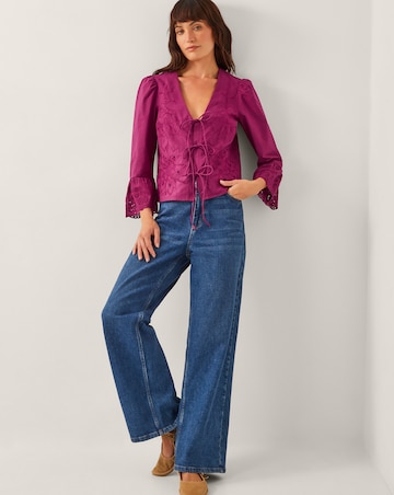 Monsoon Saoirse Broderie Tie Blouse