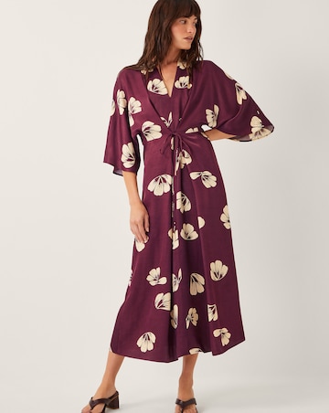 Monsoon Roz Floral Wrap Midi Dress