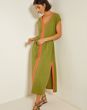 Monsoon Estela Jersey Embroidered Kaftan