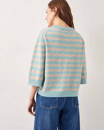 Monsoon Sammi Stripe Crop Sleeve Jumper