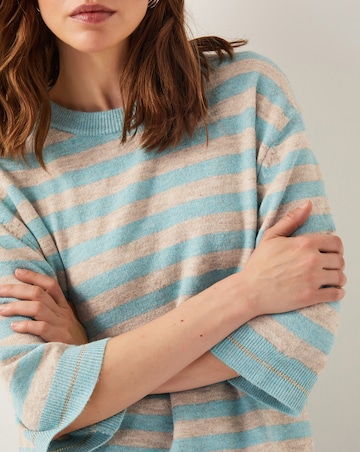 Monsoon Sammi Stripe Crop Sleeve Jumper