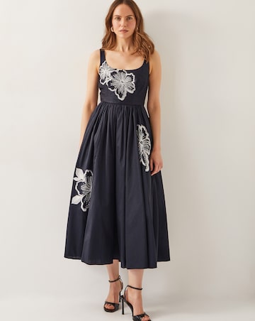 Monsoon Sophie Embroidered Midi Dress