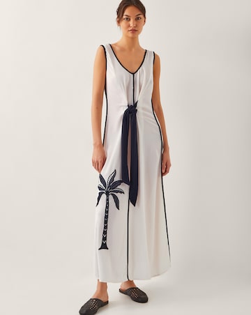Monsoon Nyla Embroidered Tie Maxi Dress