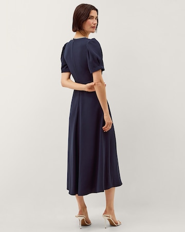 Monsoon Bonnie Bow Puff Sleeve Midi Dress