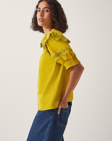 Monsoon Fay Broderie Puff Sleeve Top