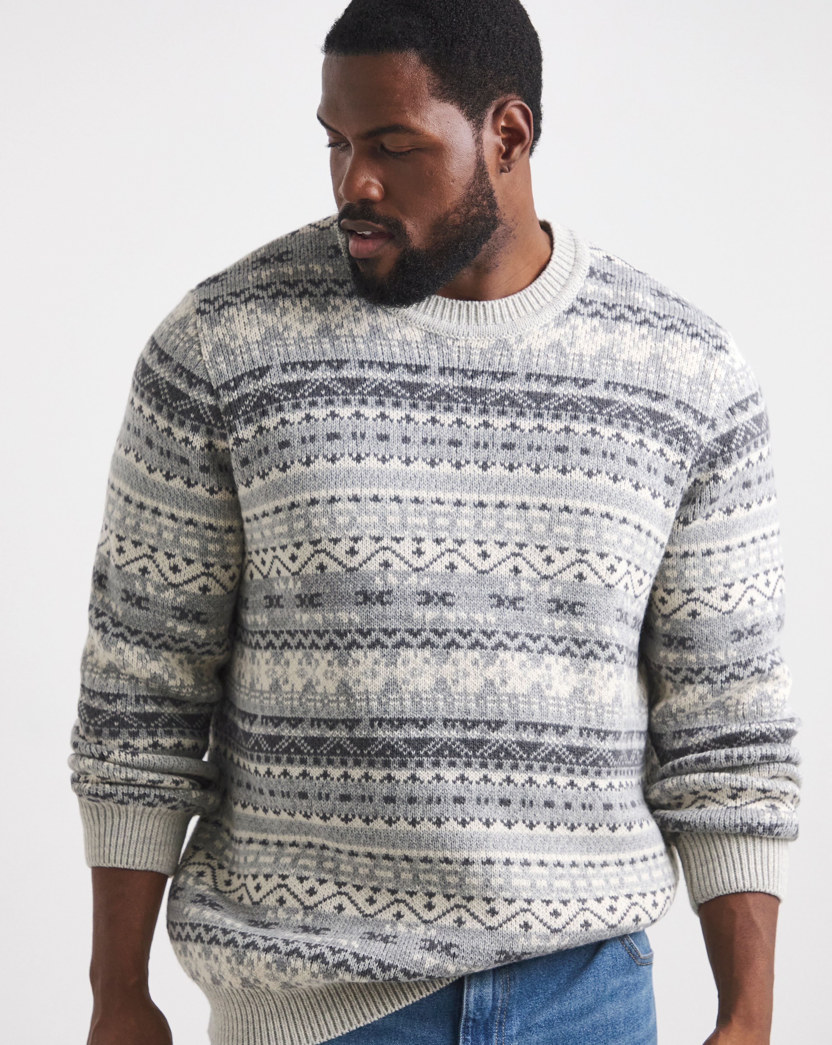 Knitted Fairisle Crew Neck Jumper
