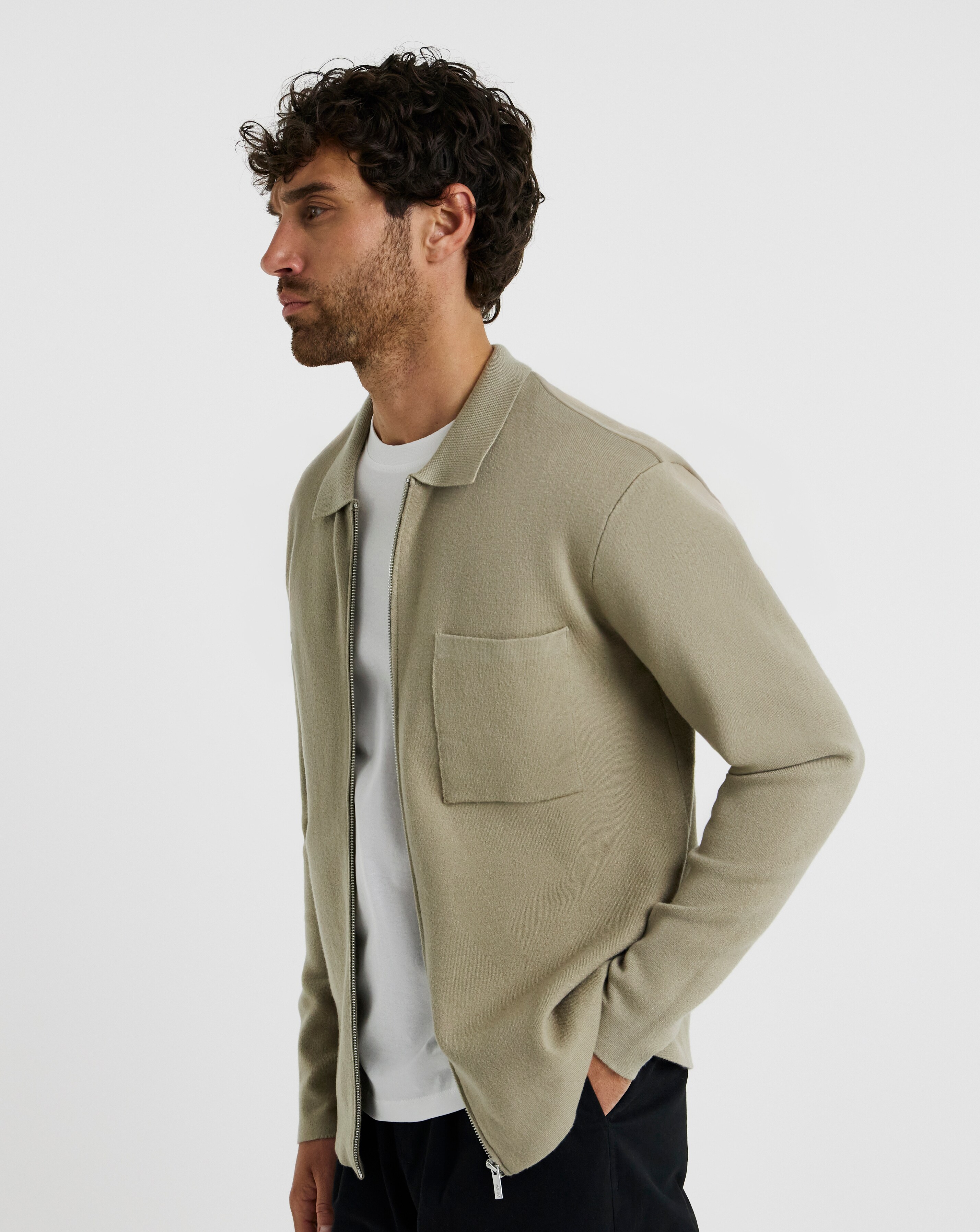 Folio Knitted Zip Through Shirt