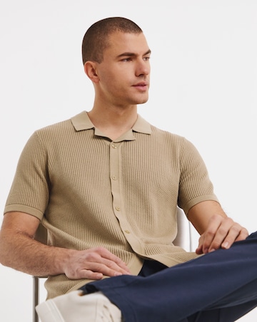 Knitted Revere Collar Shirt