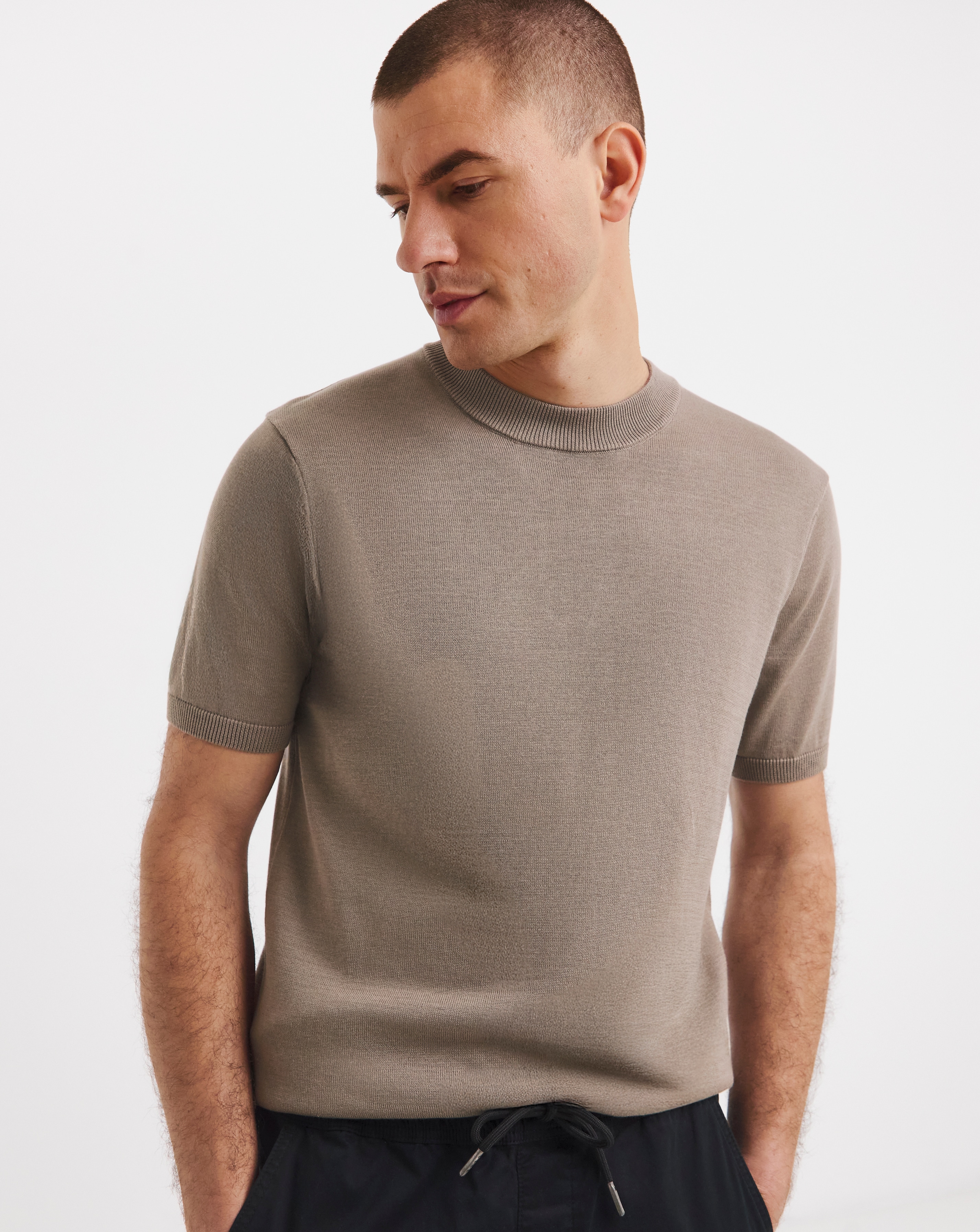 Knitted Crew Neck T-Shirt