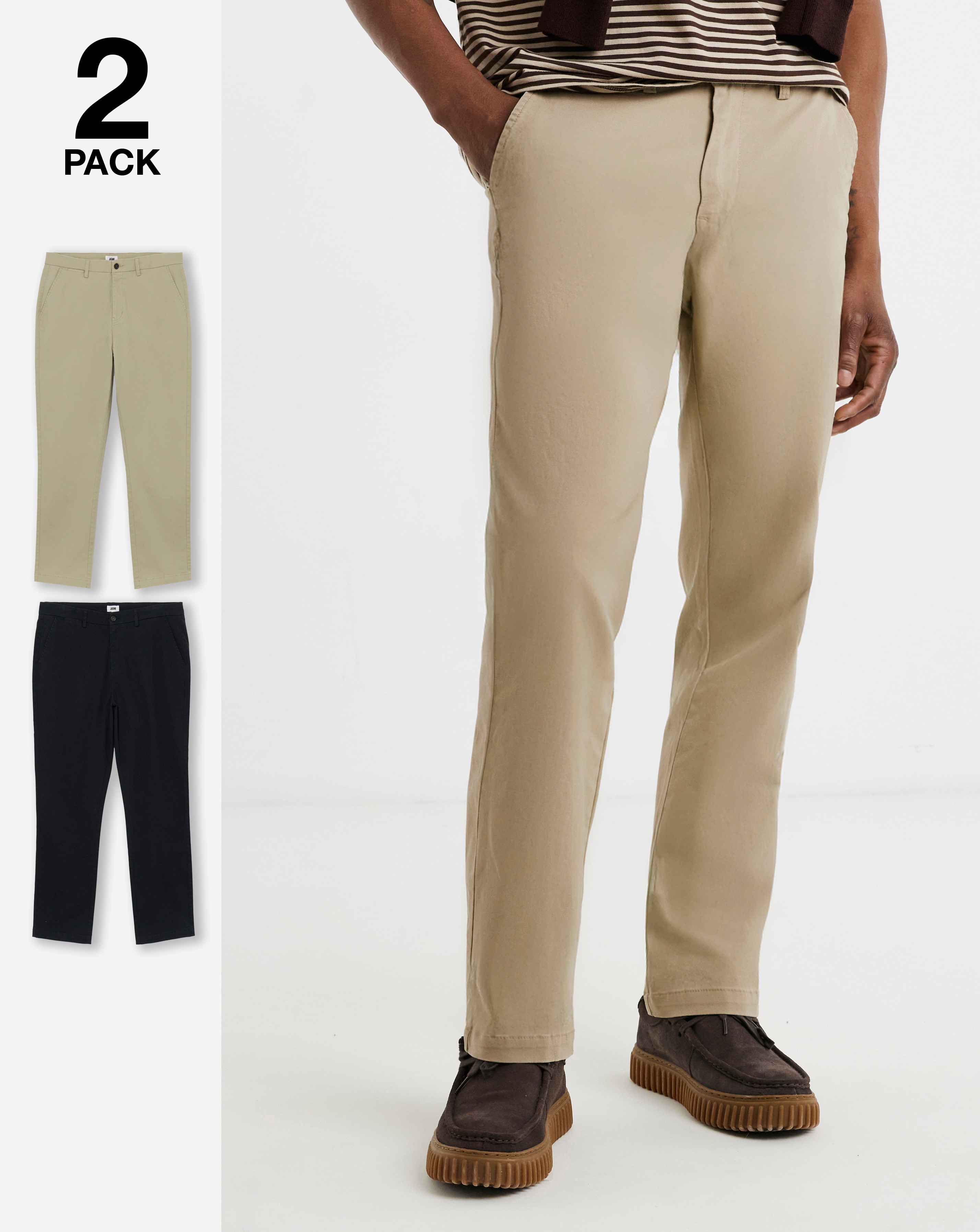 New In - 2 Pack Straight Fit Chino