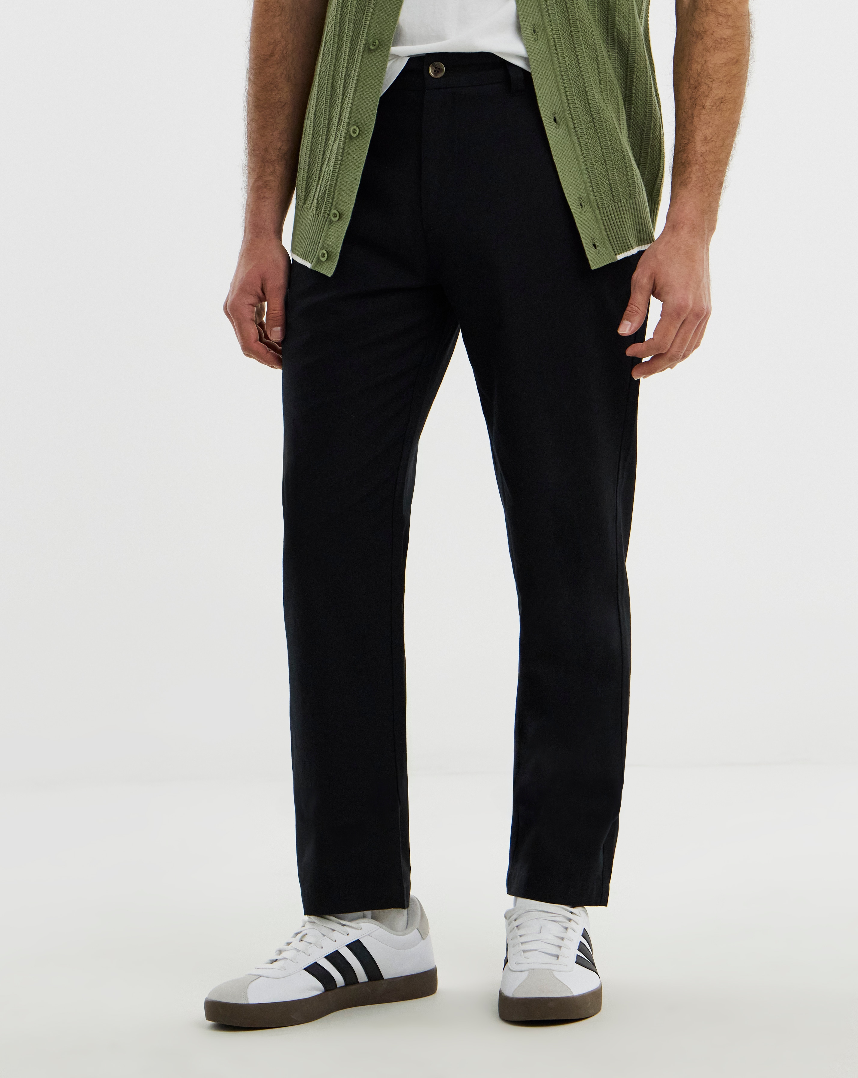 Straight Fit Linen Chino