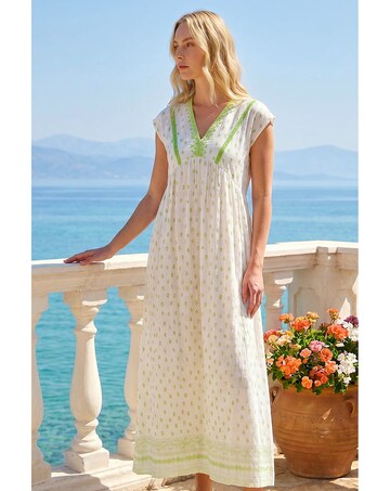Roman Paisley Lace Trim Midi Dress