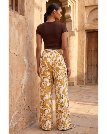 Roman Floral Sparkle Tie Waist Trouser