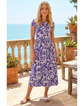 Roman Abstract Print Pocket Midi Dress