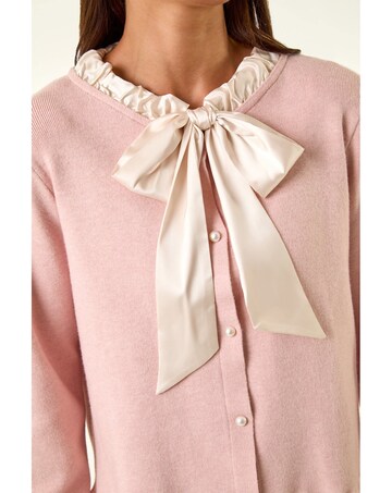 Roman Petite Tie Neck Frill Hem Cardigan