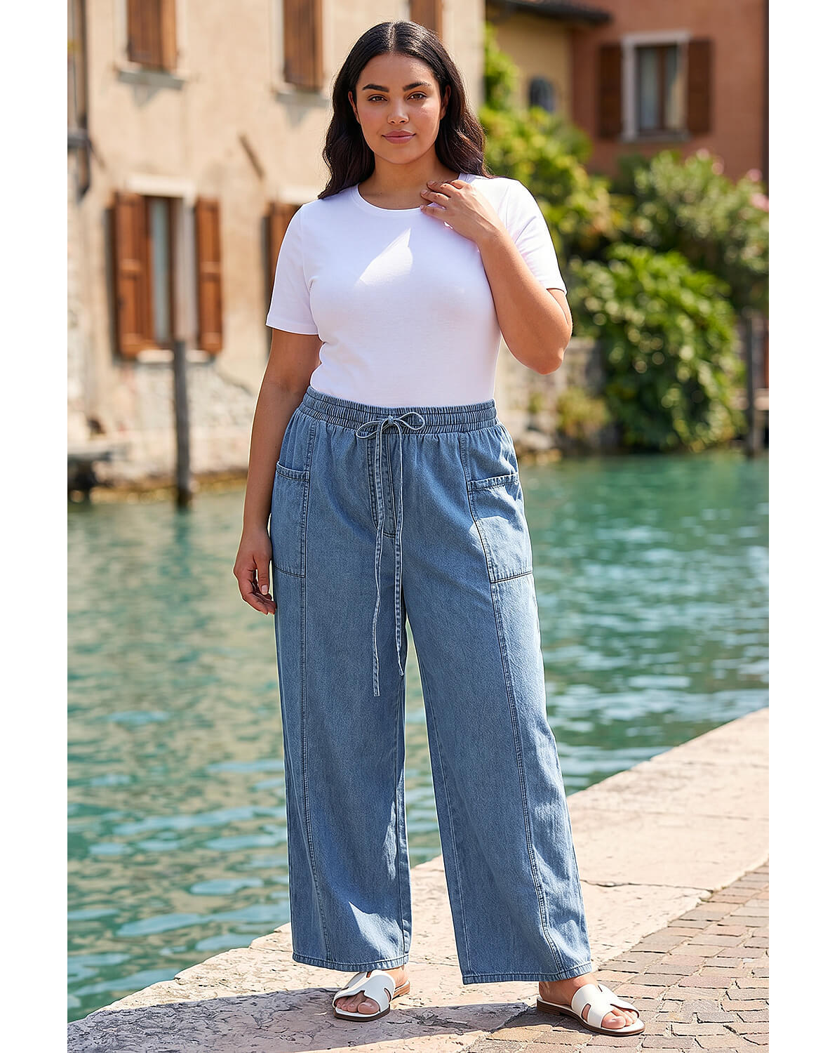 New In - Roman Curve Tie Waist Pocket Trouser