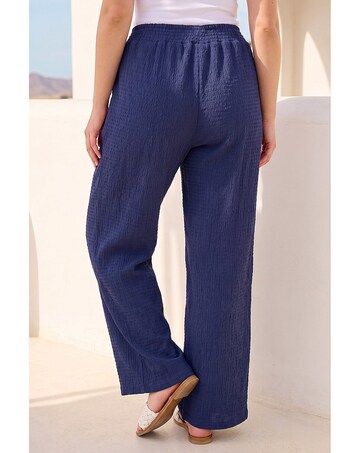 Roman Curve Textured Wide Leg Trousers