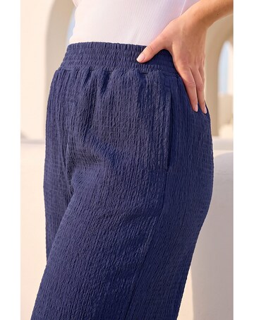 Roman Curve Textured Wide Leg Trousers