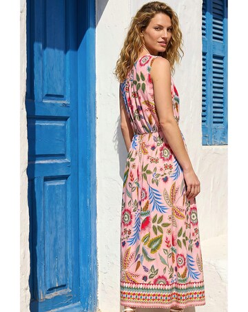 Roman Tropical Floral Midi Dress