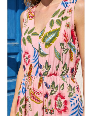 Roman Tropical Floral Midi Dress