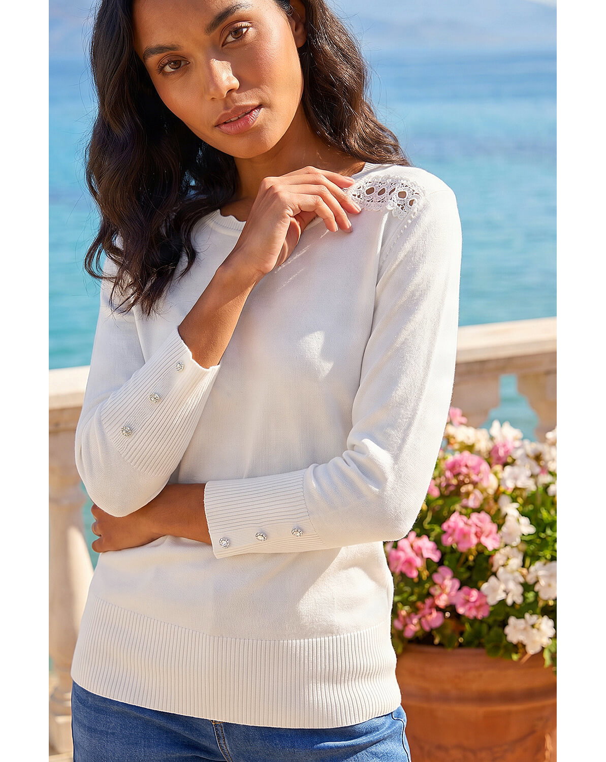 New In - Roman Scalloped Neck Knit Jumper