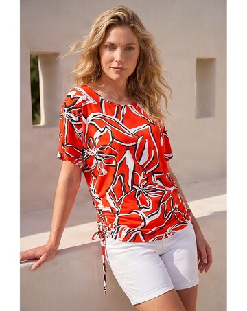 Roman Printed Ruched Top