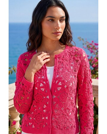 Roman Crochet Knit Cardigan