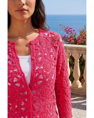 Roman Crochet Knit Cardigan