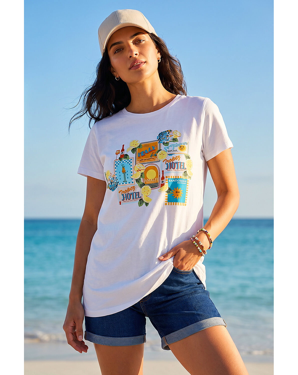 New In - Roman Dusk Graphic Print Stretch T-Shirt