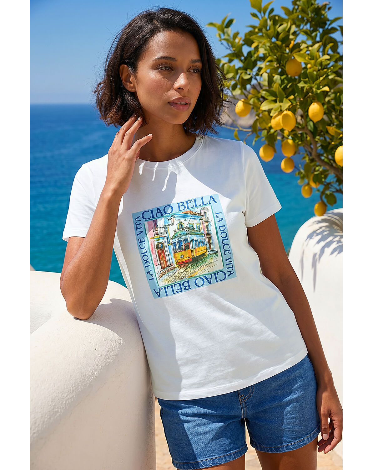 New In - Roman Dusk Ciao Bella Stretch Top