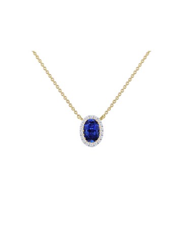 9ct Yellow Gold Lab Diamond Sapphire Nkl