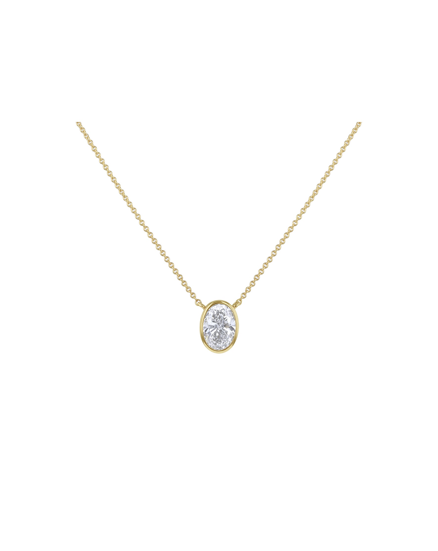 New In - 9ct Yellow Gold Lab Diamond 1Ct Necklace