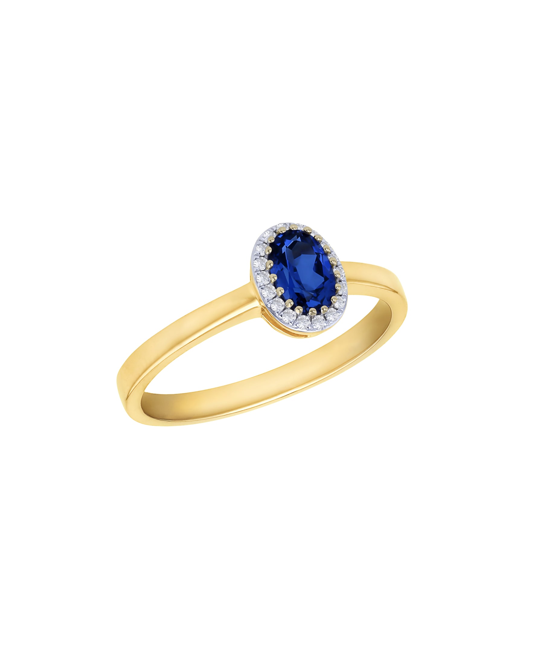 New In - 9ct YellowGold Lab Diamond Sapphire Ring
