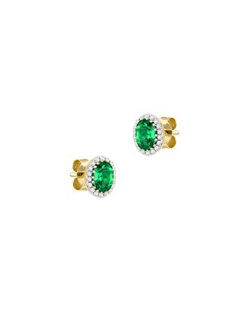 9ct Yellow Gold Lab Diamond Emerald Er
