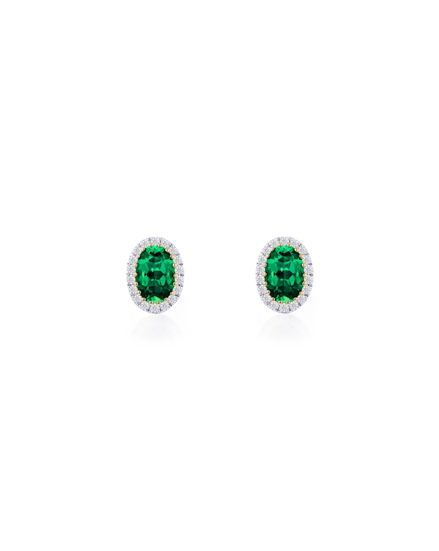 New In - 9ct Yellow Gold Lab Diamond Emerald Er