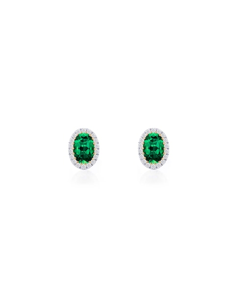 9ct Yellow Gold Lab Diamond Emerald Er