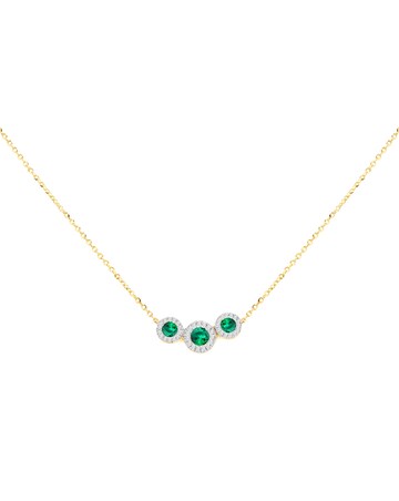 9ct Yellow Gold Lab Diamond Emerald Nkl